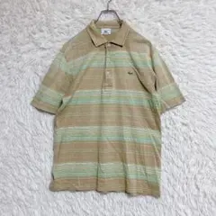 【LACOSTE】 ラコステ ボーダーポロシャツ (4)日本製 半袖 レトロ