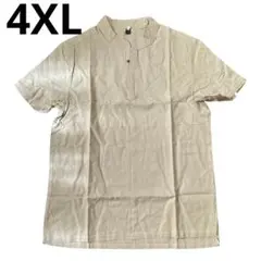 半袖 ヘンリーネックTシャツ 薄手 メンズTシャツ ベージュ