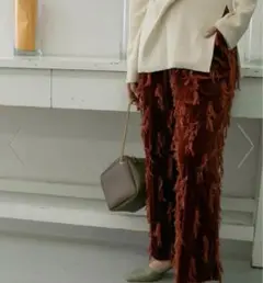KBF ベロアフリンジイージーパンツ フリーサイズ