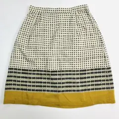 希少サイズ　美品　マックスマーラ　スカート　シルク　ドット　ボーダー　 Lのサムネイル