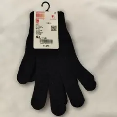 【新品タグ付き】黒　UNIQLO KIDS ヒートテック ニットグローブ M/Lのサムネイル
