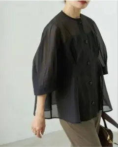plage tuck sleeves シャツ ブラック - メルカリ