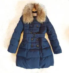 【最終価格】美品✨リアルファー ベルト付 ダブルブレスト ダウンコート ロング丈