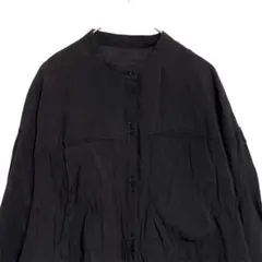 アイテムズ　バンドカラー オーバーサイズ ブラウス　黒