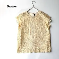 Drawer ドゥロワー レース ブラウス シルク 総レース スカラップ Mのサムネイル
