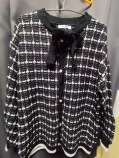 チェック　ロングカーディガン