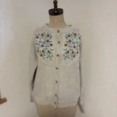 Samansa Mos2 × マカベアリス 刺繍カーディガン
