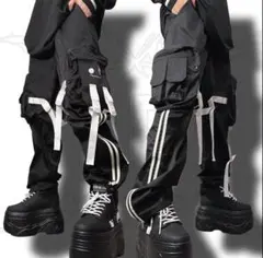 ☆NieR☆ SIDE WHITE LINE CARGO PANTS