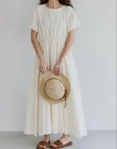 OLUN 2wayウエストギャザーワンピース