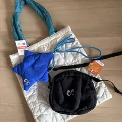 DAISO キルティング　ショルダーバッグ　星型ミニバッグ　ギョロ目　3個セットのサムネイル