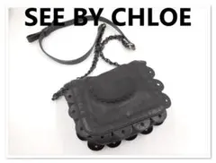 ✨SEE BY CHLOE シーバイクロエ ブラックレザー　ショルダーバッグ