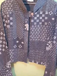 ICHIOKU 黒絣市松柄長袖モモンガジャケットＦサイズ