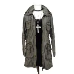 モッズコート フード付き ミリタリー Y2K フェアリーグランジ グレー 02