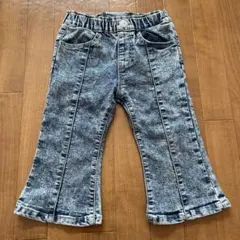 デニム風フレアパンツ