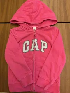 GAP リラックスフィット GAPロゴ ジップアップパーカー (キッズ)ピンク