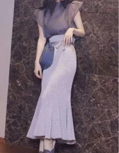 SNIDEL スナイデル ハイウエストマーメイドプリントスカート