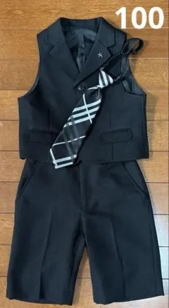 子供用ブラックベストスーツセット100