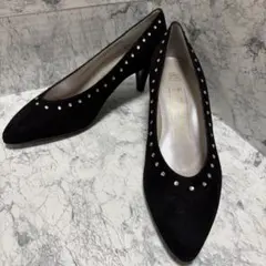 美品 ブルーノマリ BRUNO MAGLI パンプス 24.5cm スタッズ 黒