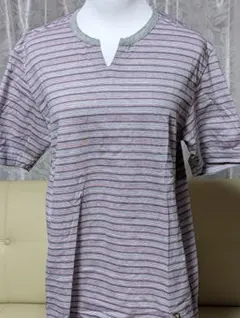 《ArnoldParmer》レナウンボーダー スリットネック Tシャツ綿100%