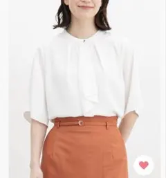 Honeys ５分袖ボウタイブラウス　Mサイズ