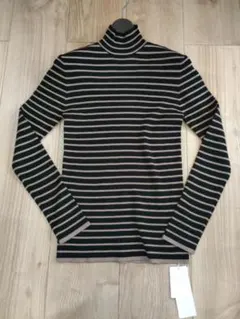 新品　コムサイズム　ボーダー ハイネックニット　11号　定価4900円
