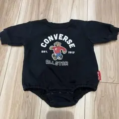 CONVERSE クマプリントロンパース ブラック