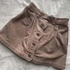 コーデュロイ ベージュ ボタン付きスカート　エニィファム