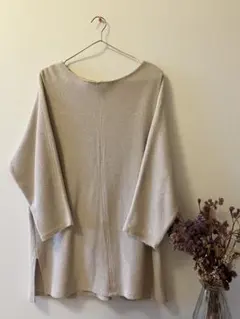 URBAN RESEARCH DOORS ベージュ七分袖ニット