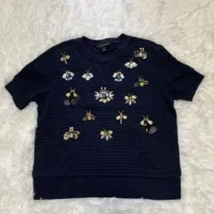 BANANA REPUBLIC トップス　 ビジュー付き　昆虫　Sサイズのサムネイル