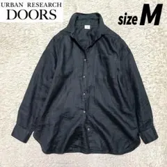 【美品】アーバンリサーチドアーズ リネン 長袖シャツ オーバーサイズ 黒