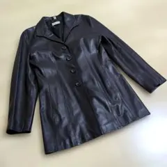 美品 90s Woodlands リアルレザージャケット 本革コート 10 黒のサムネイル