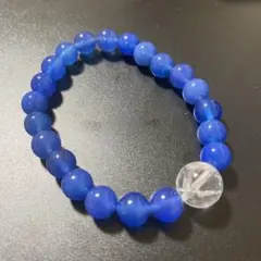 最終値下げ‼️虹入りクラック水晶とブルーアゲート天然石ブレスレット