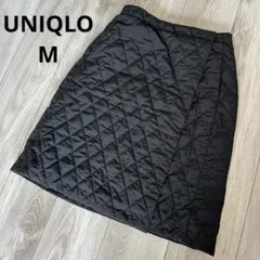 ユニクロ　UNIQLO キルティング　ラップスカート 黒　サイズM 防寒