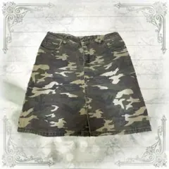 平成 y2k ギャル系 迷彩柄デニム ミニスカート