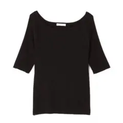 プロポ/ボートネックランダムリブニット