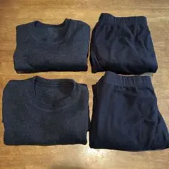 カ*ン様 ユニクロ ニットフリース ブラック 上下2セット Mサイズ