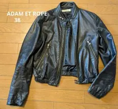 ADAM ET ROPE　38 ブラックレザー　ジャケット　羊革