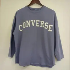 CONVERSE パープル ロゴ入り 九分袖 Lサイズのサムネイル