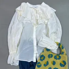 SLOBE IENA スローブイエナ 長袖 ブラウス ラッフルカラーブラウス