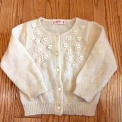 mezzo piano お花モチーフ カーディガン