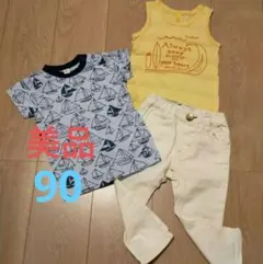 美品　アプレレクール ヨット柄 Tシャツ タンクトップ ズボン 90cmのサムネイル