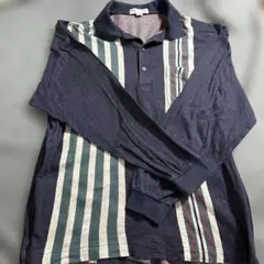 ポロシャツBurberryバーバリーストライプシャツ刺繍ロゴ