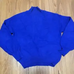 青 長袖ニットセーター S
