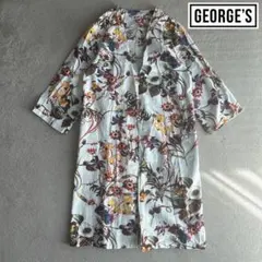 GEORGE'S リネン混　花柄カーディガン　フリーサイズのサムネイル