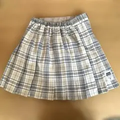 美品★ラブトキ160 チェック柄プリーツスカートL Lovetoxicベージュ