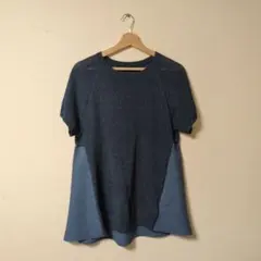 ★極美品★Leilian ニット半袖チュニック ダークブルー【9/M】のサムネイル