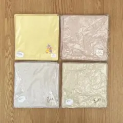 新品 ピエロ アニマル キャラクター チェック柄 刺繍 ハンカチ 4枚 その2のサムネイル