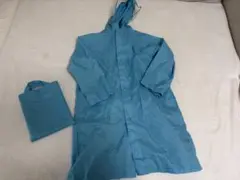 水色 フード付きレインコート　子ども120センチ