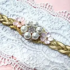 帯留め　帯留　桜　春　パール　桃色　大正浪漫　モダン　可愛い　帯締め　帯飾り　花