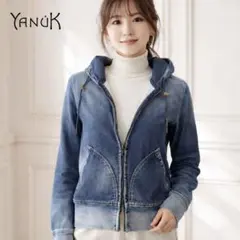 ✨️ヤヌーク YANUK デニムジャケット パーカー S インディゴ 日本製
